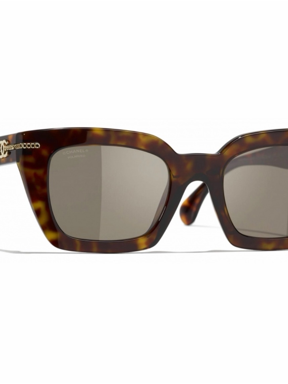 CHANEL Tortoiseshell Square-Frame Sunglasses - Brown/Gold